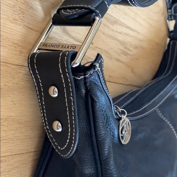 Franco Sarto Black Leather Shoulder Bag - Picture 5 of 5